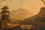 James Arthur O'Connor, Figure on Horseback in a Landscape, 1820, oil on board