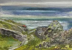 Maria Simonds-Gooding, Coastal Landscape, oil & pastel on paper