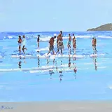 John Morris, Summer, Inch Beach, acrylic on board