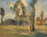Figures in the Shade of a Tree by Ronald Ossory Dunlop, oil on canvas, offered Mar 2019