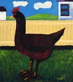 Hen by Graham Knuttel, oil on canvas, sold Mar 2019