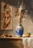 Mat Grogan, Still Life, oil on board