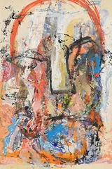 Joseph O'Connor, Formidable Head, acrylic on card