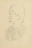 John Luke, Study of a Roman, charcoal drawing