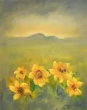 Carmel Mooney, Yellow Flowers, oil on canvas