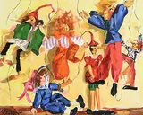 Sara H. Le Jeune, Puppets on a String, oil on canvas board
