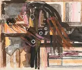 George Campbell, Birds, mixed media on paper