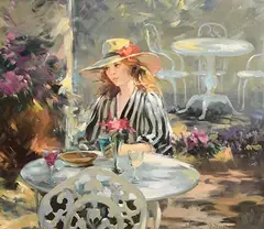 Gary Benson, Relaxation, oil on canvas