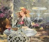 Gary Benson, Relaxation, oil on canvas