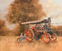 Peter Miller, Traction Engine at Great Eccleston Show, oil on canvas