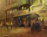 Patrick Cahill, Bewley's Cafe, Grafton Street, Dublin, oil on board