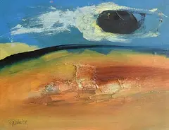 Sunset by Gerald Davis, 2001, oil on canvas, sold Mar 2019