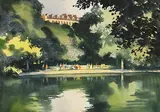 Summer Stroll, St. Stephen's Green by John Skelton Snr, watercolour, sold Mar 2019