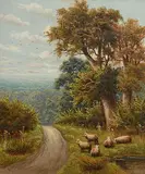 Henry John Livens, A Lane Dorking, Surrey, oil on canvas