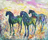 Declan O'Connor, Le Cheile, oil on canvas board