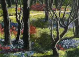 Ciaran Clear, Bluebells in Spring, Woods of Kenure Estate, Rush, oil on canvas board