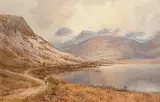 20th Century English School, Pillar Rock and Mountain, Cumberland, watercolour