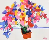 Kenneth Webb, Sweet Peas, oil on canvas