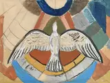 Study for Stained Glass Window by Evie Hone, gouache on paper, sold Jan 2019