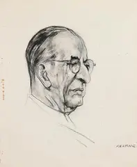 Eamon de Valera by Seán Keating, charcoal drawing highlighted, sold Jan 2019