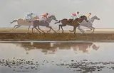 John Skelton Snr, The Last Race, Laytown, Co. Meath, 1997, oil on canvas