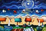 Annie Robinson, When Time Drifted By, acrylic on canvas
