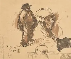 Figure Study by Roderic O'Conor, pen & wash, sold Jan 2019