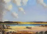 Lobster Boatmen by Norman J. McCaig, oil on canvas board, sold Jan 2019