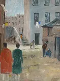 Seamus O'Colmain, The Liberties, oil on board
