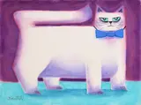 Blue Eyed Cat by Graham Knuttel, pastel, sold Jan 2019