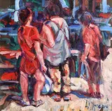 The Saturday Market by Arthur K. Maderson, oil on board, offered Jan 2019