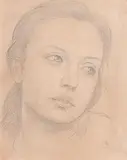 Ken Hamilton, Portrait of a Young Girl, charcoal drawing