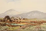 Turf Cutters by Frank McKelvey, watercolour, sold Jan 2019