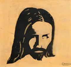 Christ by Christy Brown, 1971, oil on board, sold Jan 2019