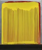 Ciarán Lennon, Yellow on Red Lens, acrylic on aluminium