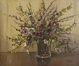Ann Primrose Jury, Flowers in a Glass Vase