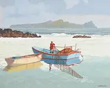 The Last Haul and Great Blasket Island, Kerry by John Francis Skelton, oil on canvas board, sold Jan 2019