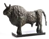 Bull by John Behan, 1974, unique bronze on marble base, sold Jan 2019