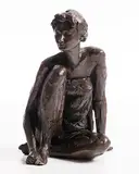David Williams-Ellis, Crouching Female, 1990, bronze - no 6 from an edition of 9