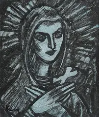 Richard King, Study for Stained Glass, mixed media on board