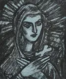 Richard King, Study for Stained Glass, mixed media on board