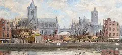St. Patrick's Cathedral by Fergus O'Ryan, oil on board, offered Jan 2019