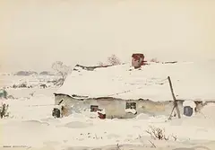 A Snow Scene, Co Down by Frank Egginton, watercolour, sold Jan 2019