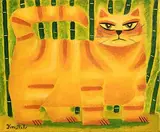 Ginger Cat by Graham Knuttel, oil on canvas, sold Jan 2019
