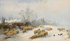 Edward Duncan British, Winter, 1867, watercolour