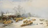 Edward Duncan British, Winter, 1867, watercolour