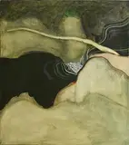 Richard J. Croft, Tollymore Park Pool with Stick (Waterpool Series), 1969, oil on linen