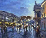 College Green, Dublin by Norman Teeling, oil on board, sold Jan 2019