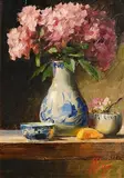Mat Grogan, Flowers in a Chinese Vase, oil on board