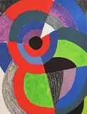 Composition by Sonia Delaunay, 2005, lithograph - published by the Delaunay Foundation & embossed blind stamp lower left, sold Jan 2019